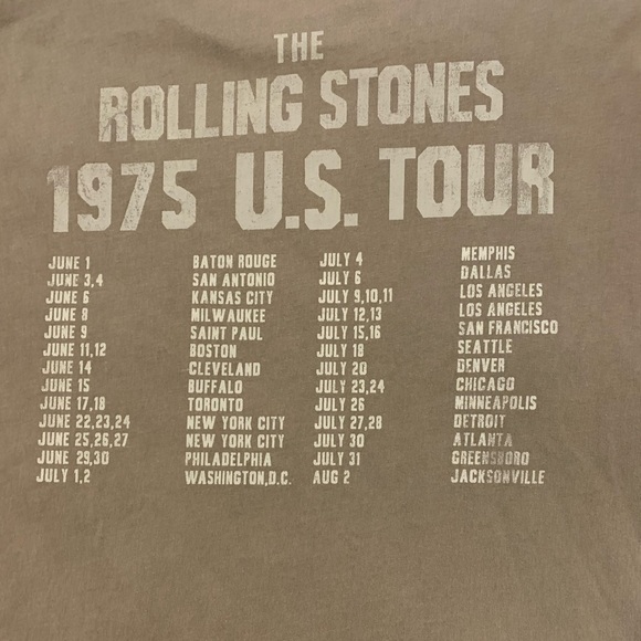 NWT ROLLING STONES 1975 US Tour Graphic T-Shirt - VINTAGE - Size Small - Picture 4 of 5